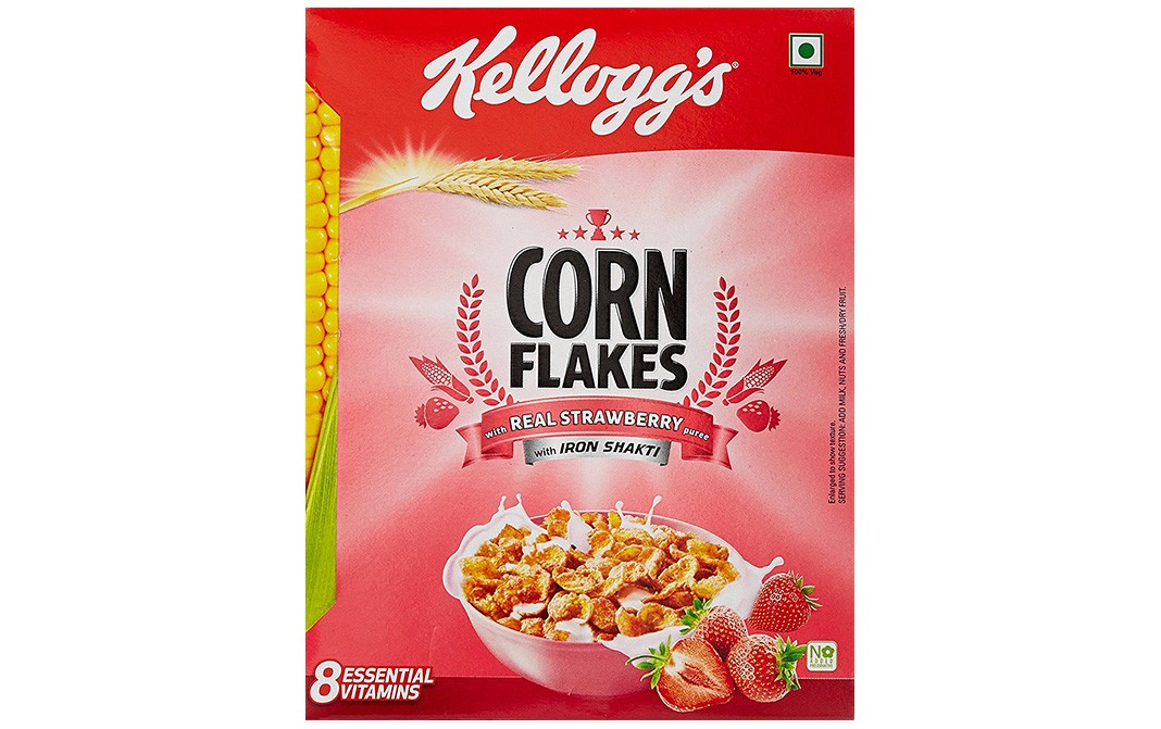 Kellogg's Corn Flakes with Real Strawberry Puree   Box  100 grams